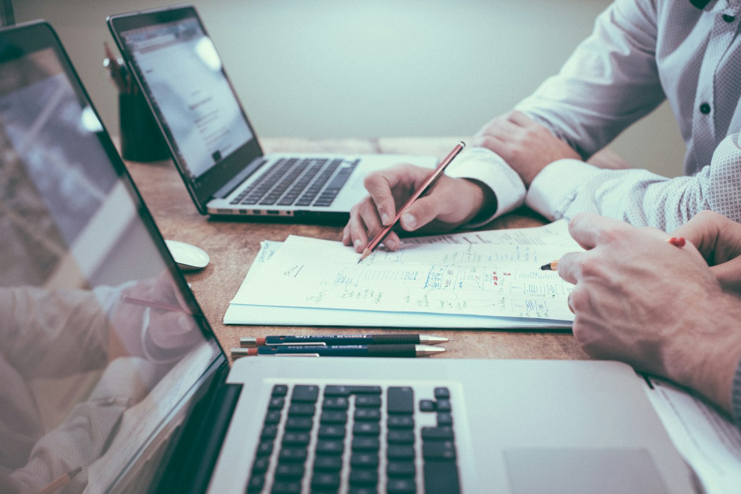 Charts and analytics on a desk
